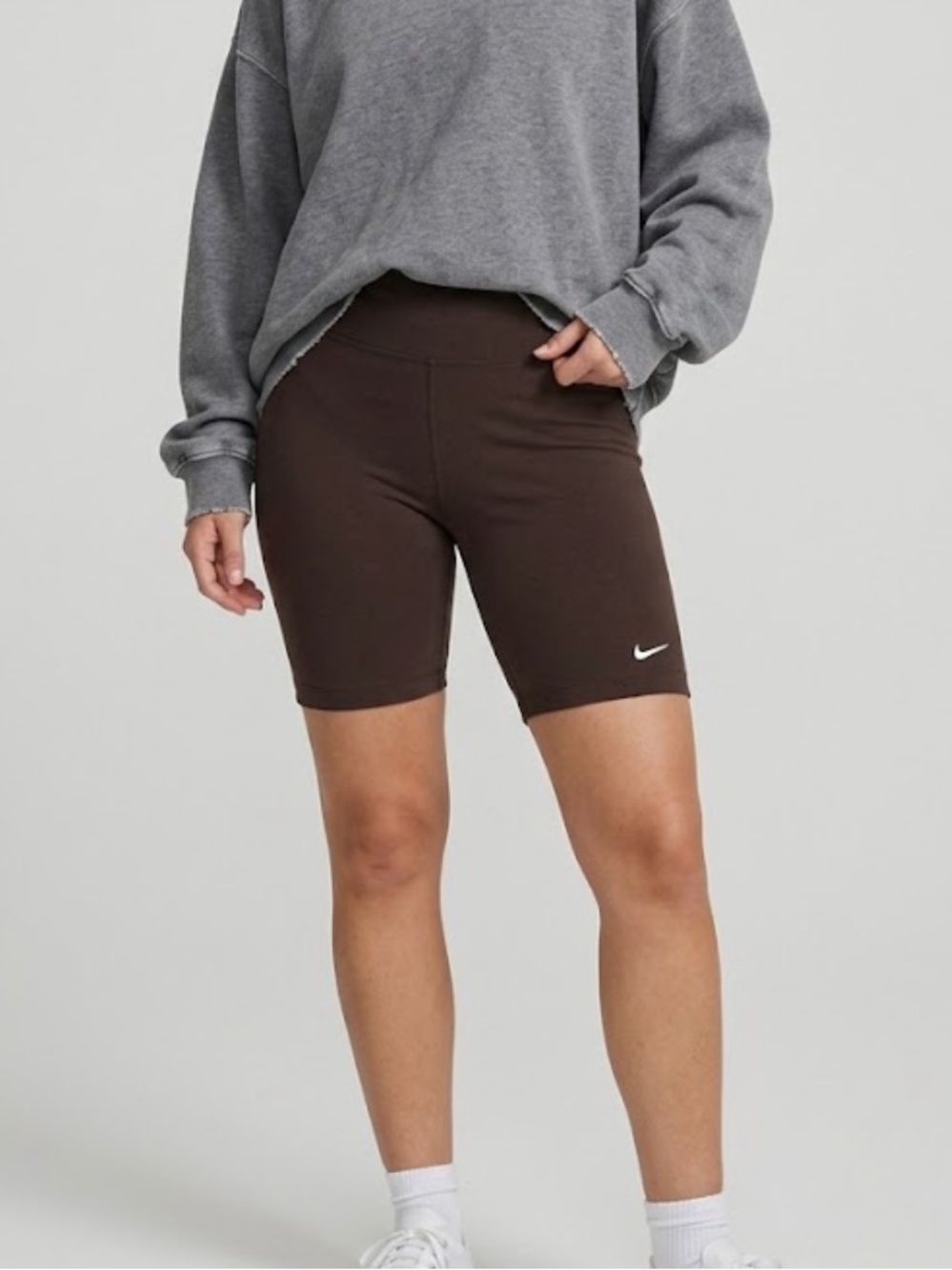 Nike Brown Biker Shorts Size Large Women’s Cotton Fall Athletic